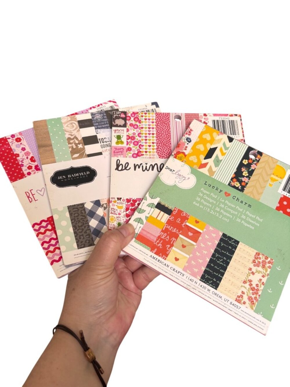 Set Of 4 American Crafts 6x6 Colorful Paper Pads Love, Home, Floral
